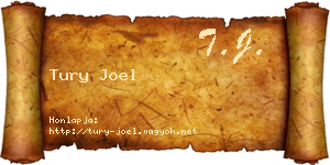 Tury Joel névjegykártya